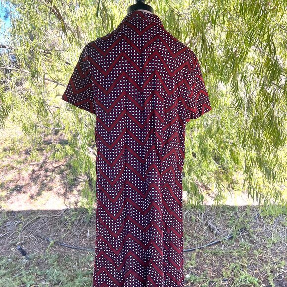 60's The Stroller - Half Zip Up Dress - Abstract Print - Size Large - XLarge - Picture 5 of 9